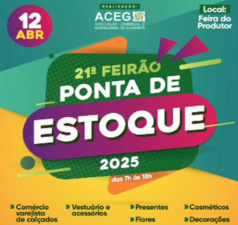 21º Feirão Ponta de Estoque acontece neste sábado com descontos imperdíveis