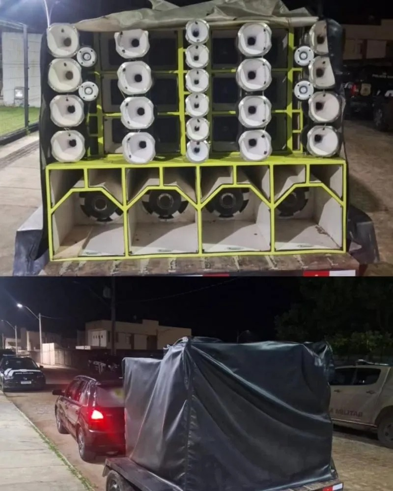 PM apreende paredão após denúncia de perturbação do sossego em Valença