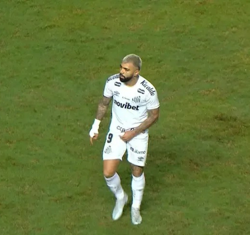 Gabigol marca gol, faz gesto obsceno para torcedor e acaba expulso em vitória do Santos