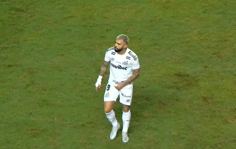 Gabigol marca gol, faz gesto obsceno para torcedor e acaba expulso em vitória do Santos